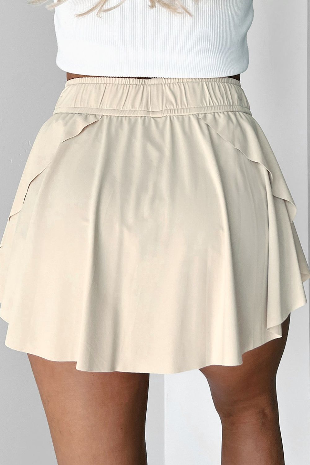 Drawstring High Waist Lined Active Skorts free shipping -Oh Em Gee Boutique