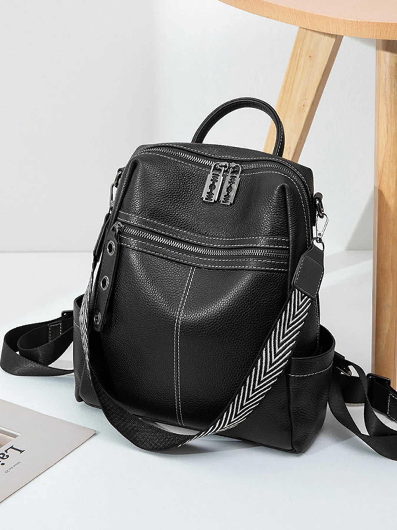Leather Multi-Compartment Backpack Bag free shipping -Oh Em Gee Boutique