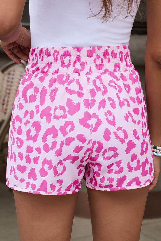 Leopard Elastic Waist Shorts free shipping -Oh Em Gee Boutique