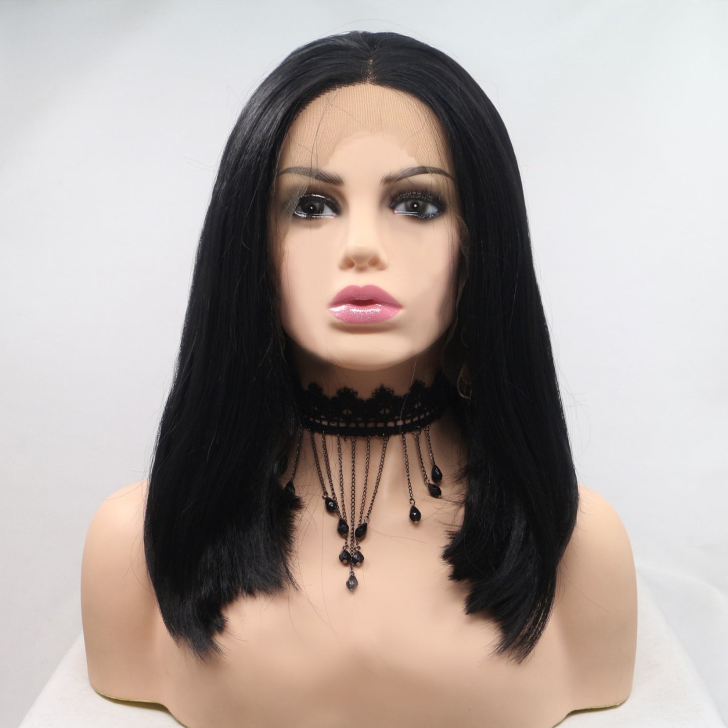 13*3" Lace Front Wigs Synthetic Mid-length Straight 12" 130% Density free shipping -Oh Em Gee Boutique
