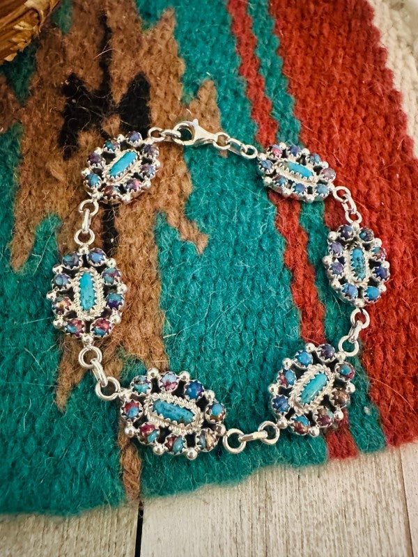 Navajo Pink Dream Mojave & Sterling Silver Link Bracelet free shipping -Oh Em Gee Boutique