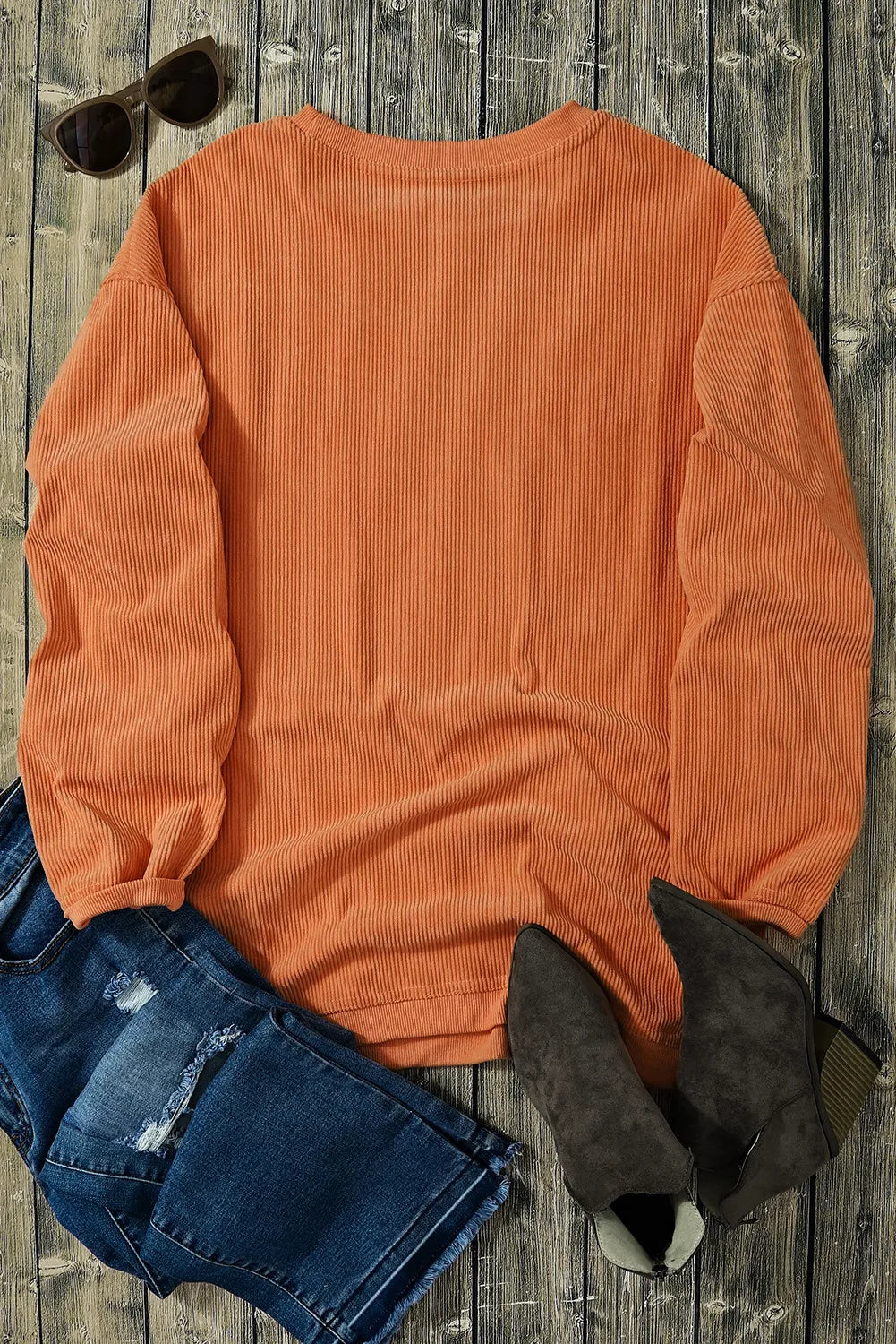 Letter Graphic Round Neck Long Sleeve Sweatshirt free shipping -Oh Em Gee Boutique