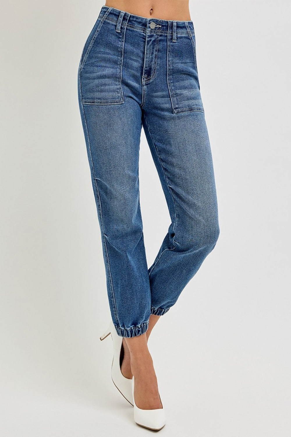 RISEN Full Size High Rise Ankle Jogger Jeans free shipping -Oh Em Gee Boutique