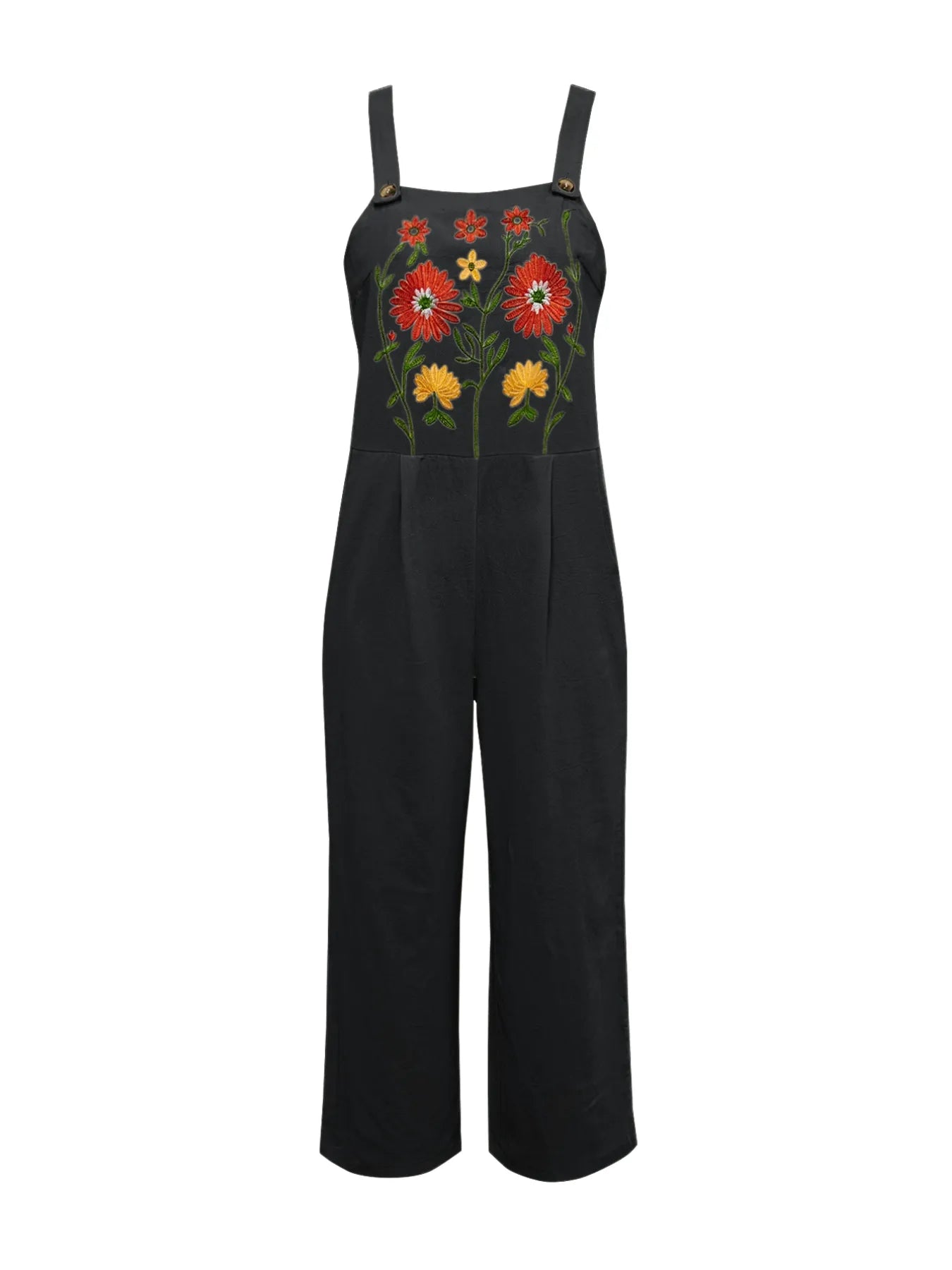 Floral Embroidered Wide Leg Jumpsuit free shipping -Oh Em Gee Boutique