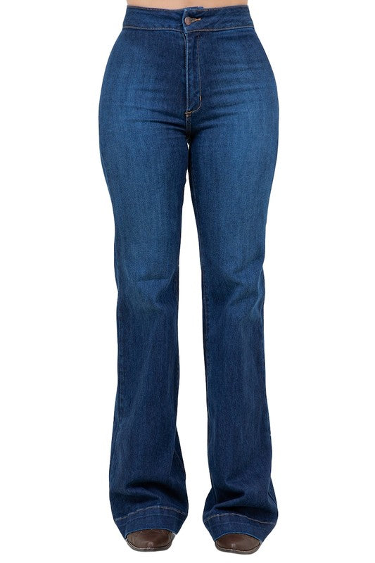 Harley Wide Leg Dark Blue free shipping -Oh Em Gee Boutique
