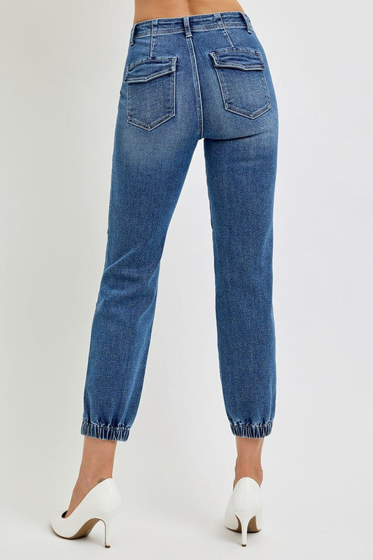 RISEN Full Size High Rise Ankle Jogger Jeans free shipping -Oh Em Gee Boutique