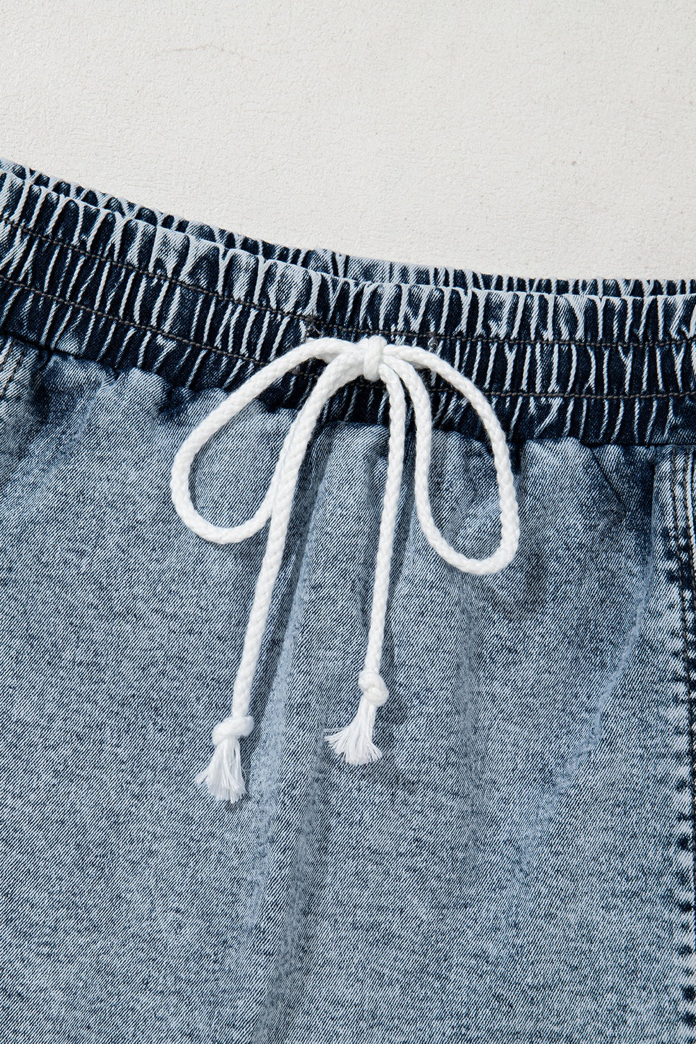 Drawstring High Waist Pocketed Denim Shorts free shipping -Oh Em Gee Boutique