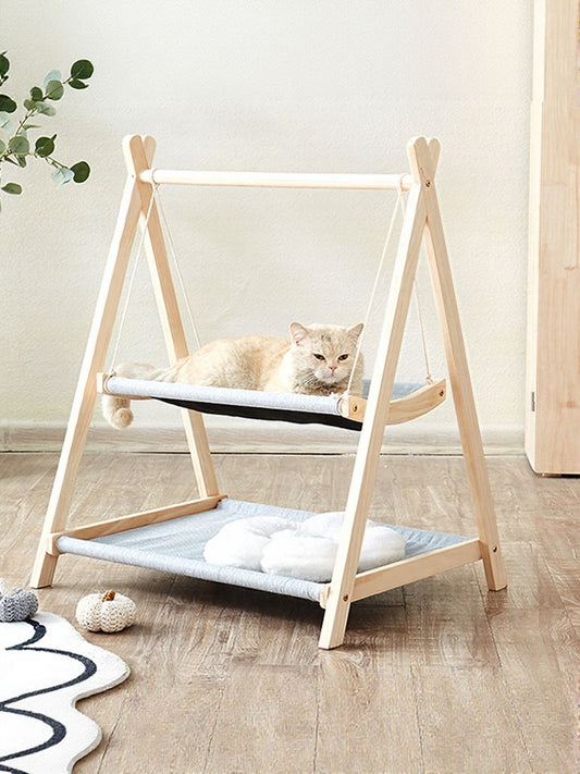 Wooden Triangle Cat Hammock free shipping -Oh Em Gee Boutique