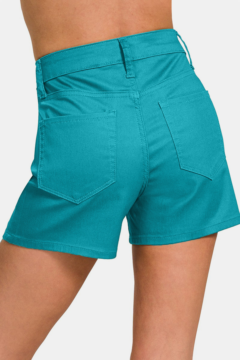 Zenana High Waist Denim Shorts free shipping -Oh Em Gee Boutique