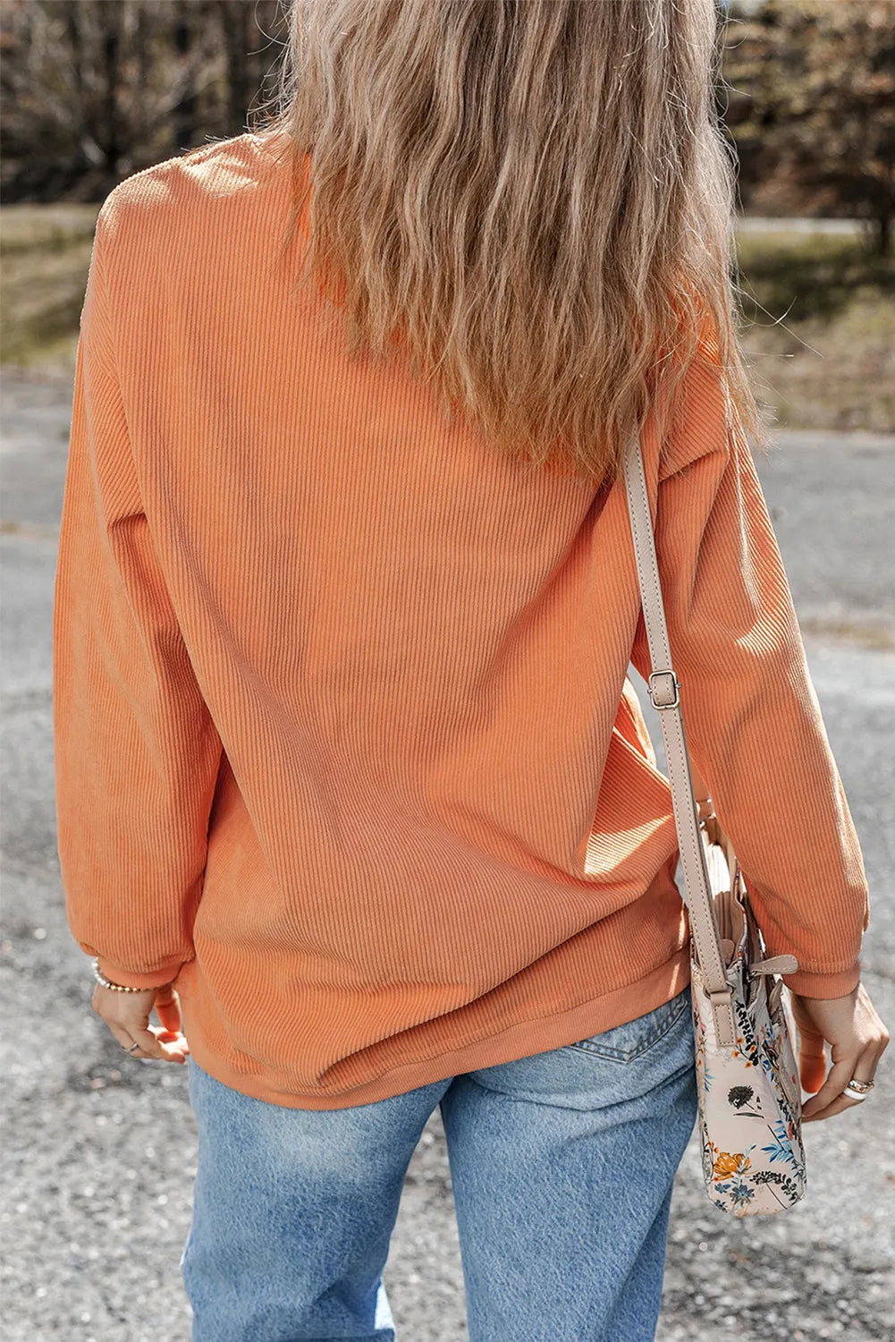 Letter Graphic Round Neck Long Sleeve Sweatshirt free shipping -Oh Em Gee Boutique