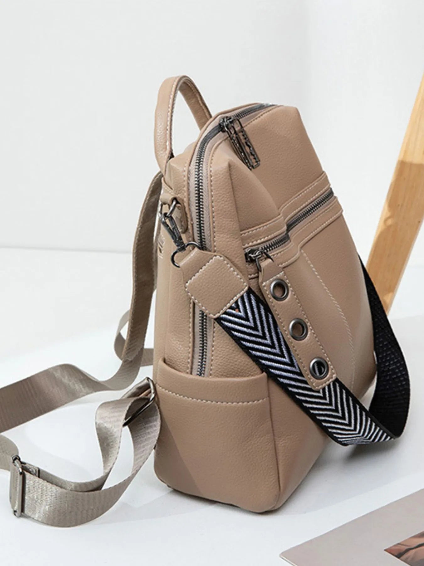 Leather Multi-Compartment Backpack Bag free shipping -Oh Em Gee Boutique