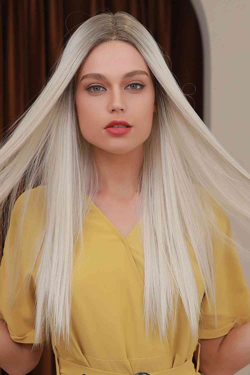 13*2" Lace Front Wigs Synthetic Long Straight 26" Heat Safe 150% Density free shipping -Oh Em Gee Boutique