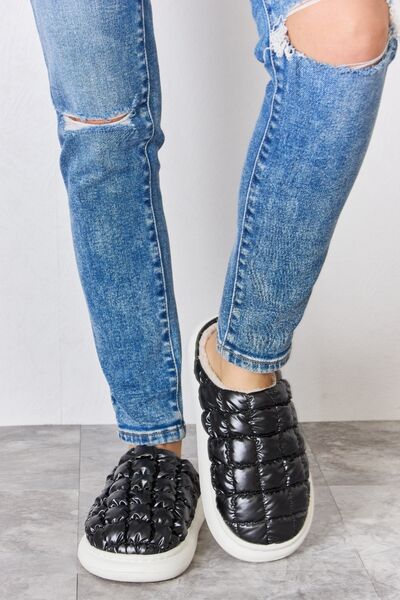 Melody Puffer Plush Slippers free shipping -Oh Em Gee Boutique