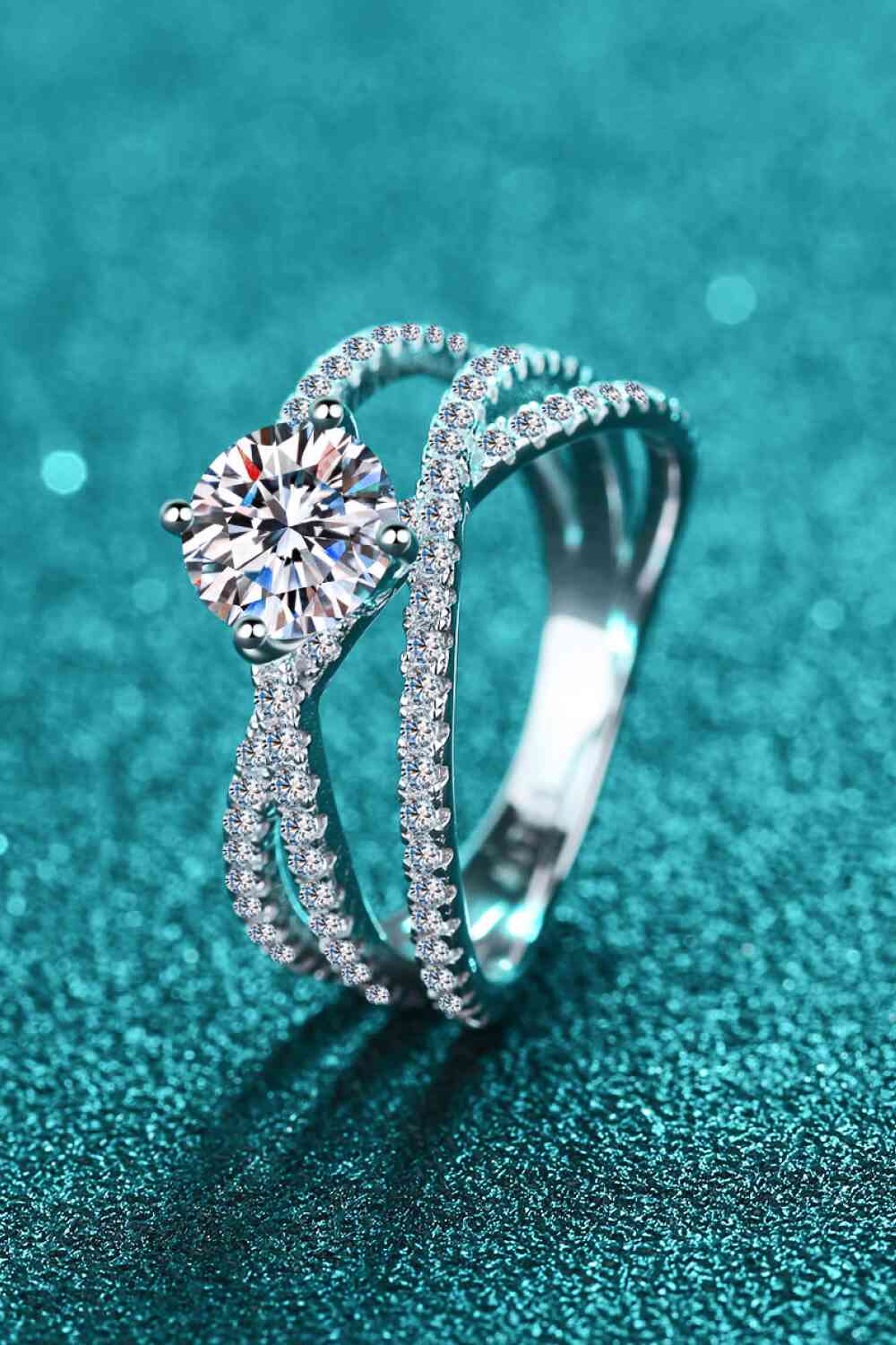 1 Carat Moissanite Crisscross Ring free shipping -Oh Em Gee Boutique
