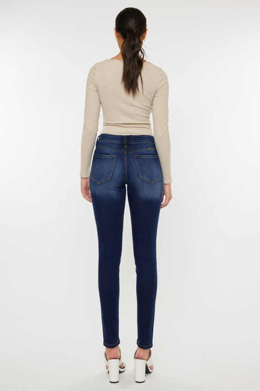 Kancan Mid Rise Gradient Skinny Jeans free shipping -Oh Em Gee Boutique