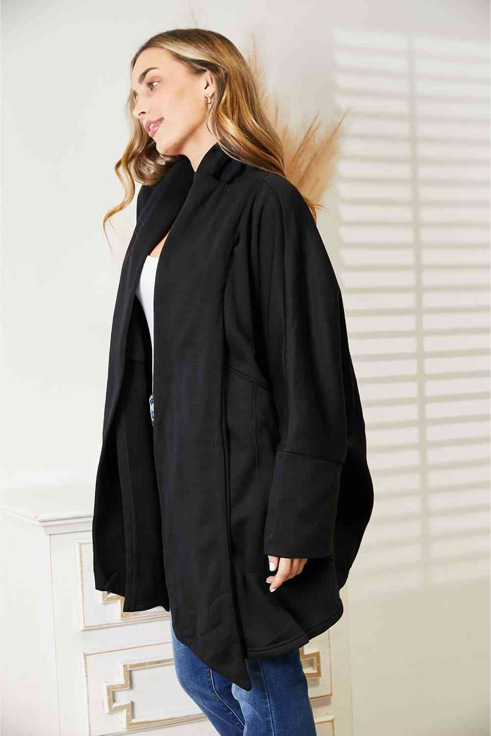 HEYSON Full Size Open Front Cardigan with Scarf Design free shipping -Oh Em Gee Boutique
