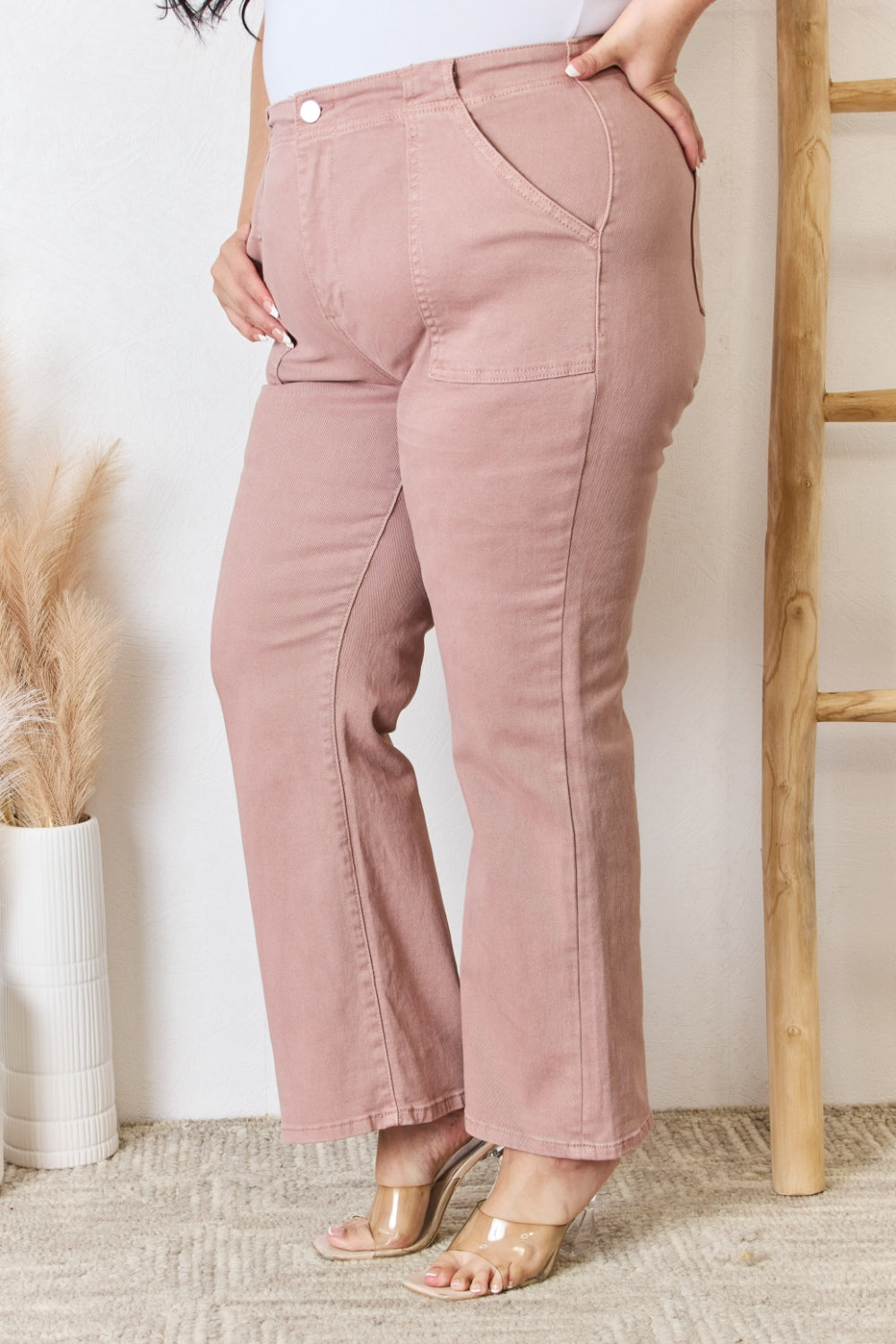 RISEN Full Size High Rise Ankle Flare Jeans free shipping -Oh Em Gee Boutique