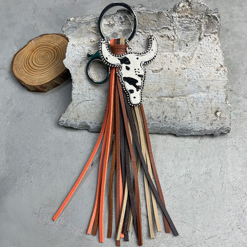 Bull Shape Fringe Key Chain free shipping -Oh Em Gee Boutique