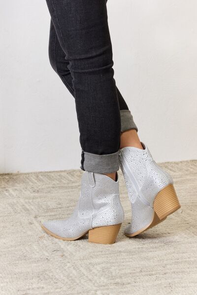 East Lion Corp Rhinestone Ankle Cowboy Boots free shipping -Oh Em Gee Boutique