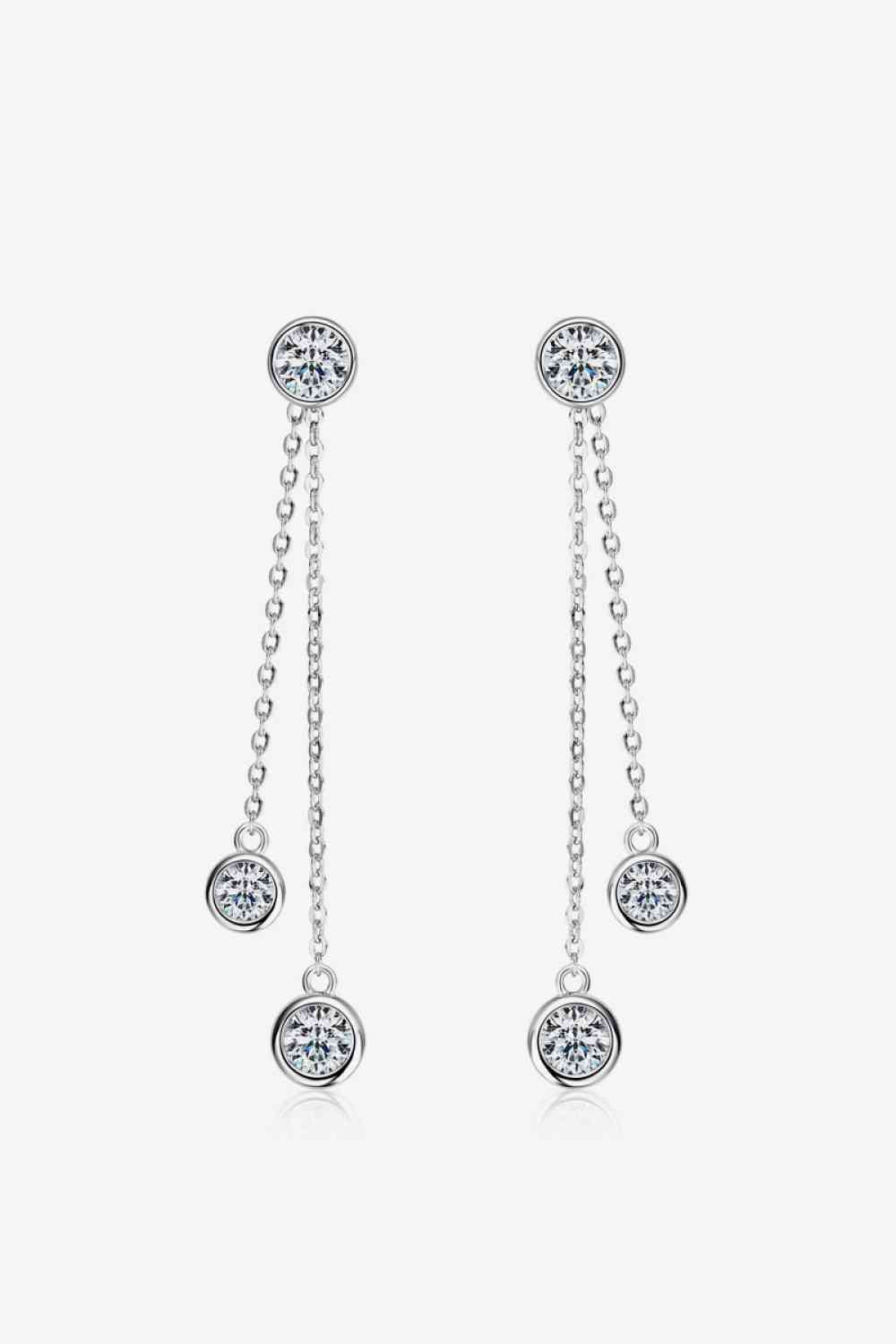 2.6 Carat Moissanite 925 Sterling Silver Earrings free shipping -Oh Em Gee Boutique