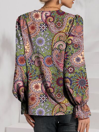 Eyelet V-Neck Flounce Sleeve Blouse free shipping -Oh Em Gee Boutique