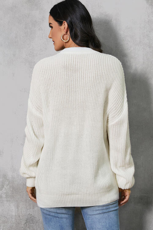 Pumpkin Embroidery Long Sleeve Sweater free shipping -Oh Em Gee Boutique
