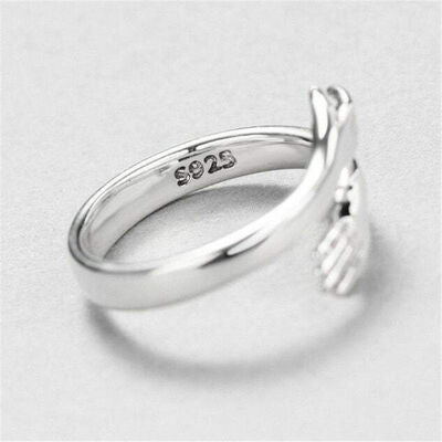 Hug Shape 925 Sterling Silver Bypass Ring free shipping -Oh Em Gee Boutique