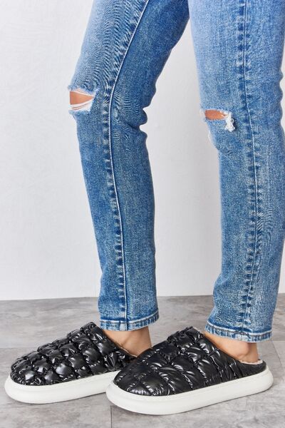 Melody Puffer Plush Slippers free shipping -Oh Em Gee Boutique