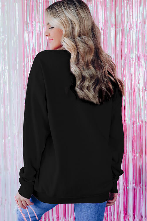 Christmas Letter Graphic Dropped Shoulder Sweatshirt free shipping -Oh Em Gee Boutique