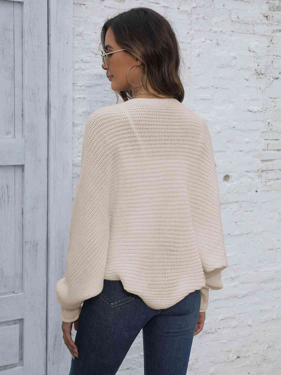 Bat Sleeve Open Front Short Cardigan free shipping -Oh Em Gee Boutique