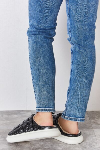 Melody Puffer Plush Slippers free shipping -Oh Em Gee Boutique