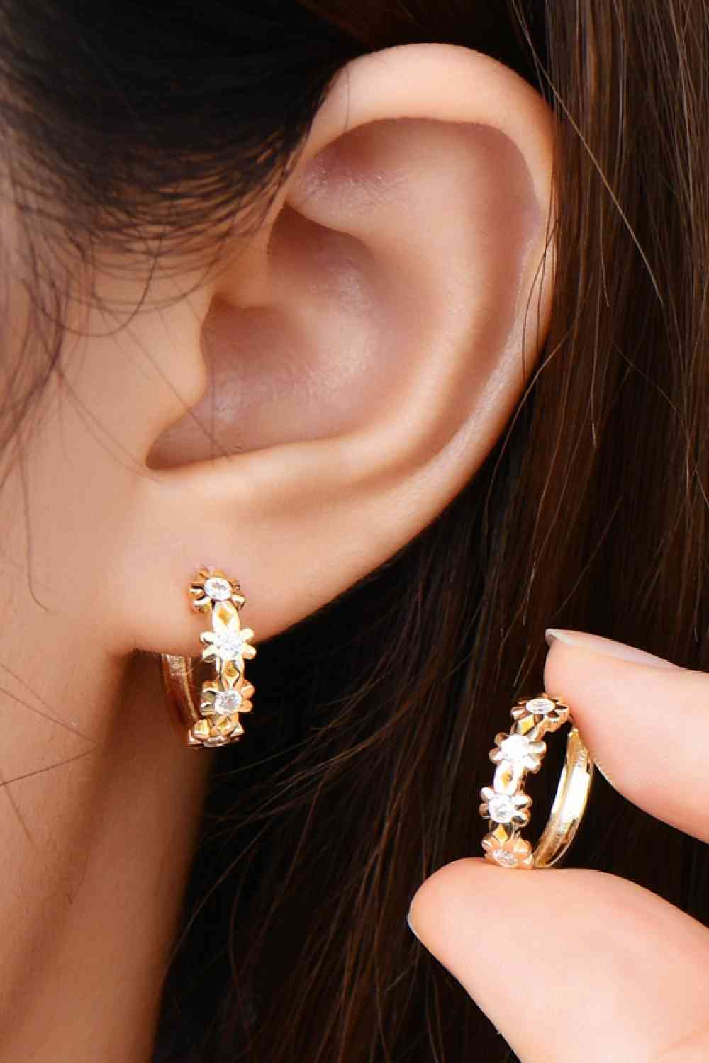 Moissanite 925 Sterling Silver Huggie Earrings free shipping -Oh Em Gee Boutique