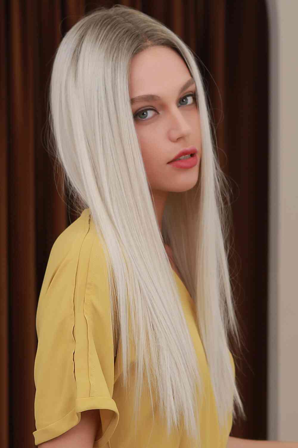 13*2" Lace Front Wigs Synthetic Long Straight 26" Heat Safe 150% Density free shipping -Oh Em Gee Boutique