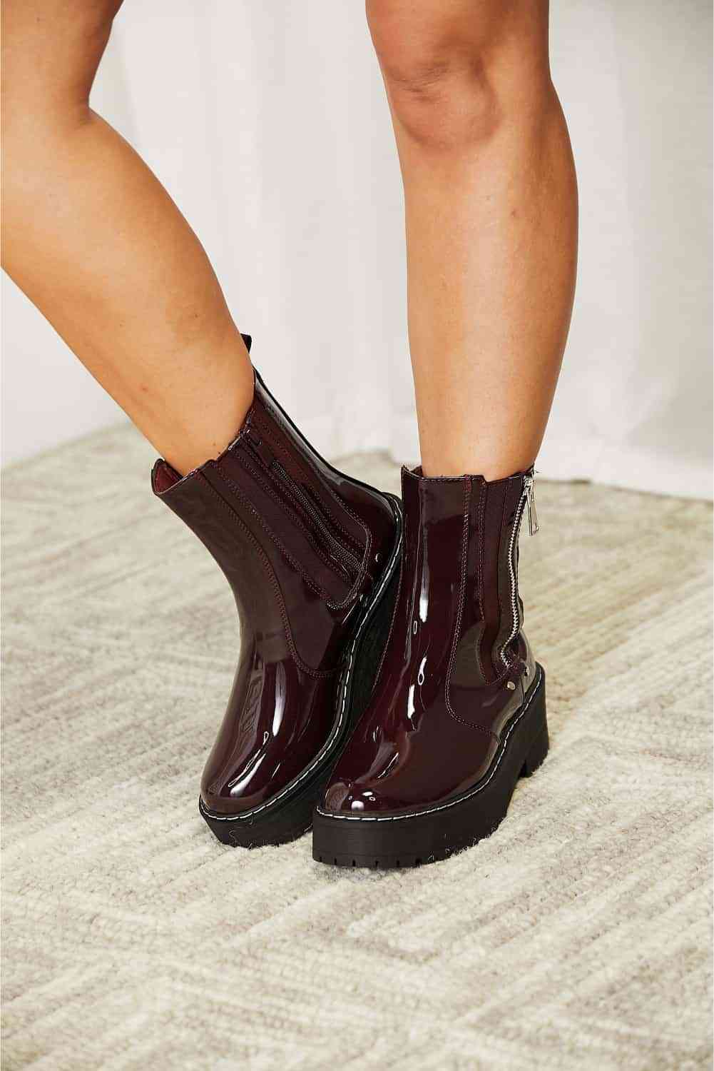 Forever Link Side Zip Platform Boots free shipping -Oh Em Gee Boutique