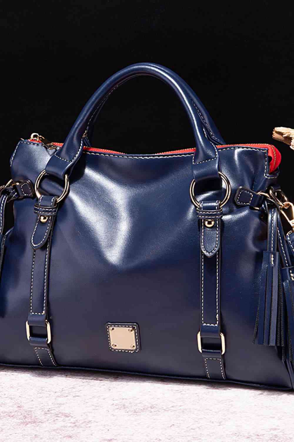 PU Leather Handbag with Tassels free shipping -Oh Em Gee Boutique