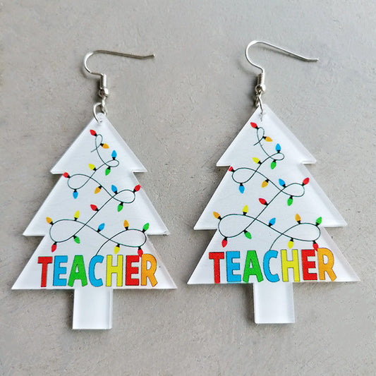 Christmas Themed Acrylic Dangle Earrings free shipping -Oh Em Gee Boutique