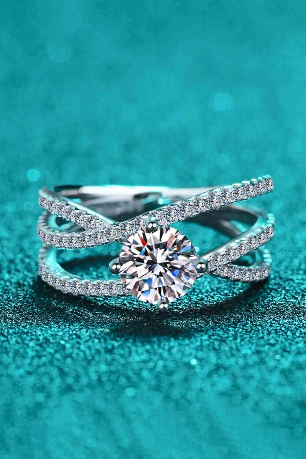 1 Carat Moissanite Crisscross Ring free shipping -Oh Em Gee Boutique