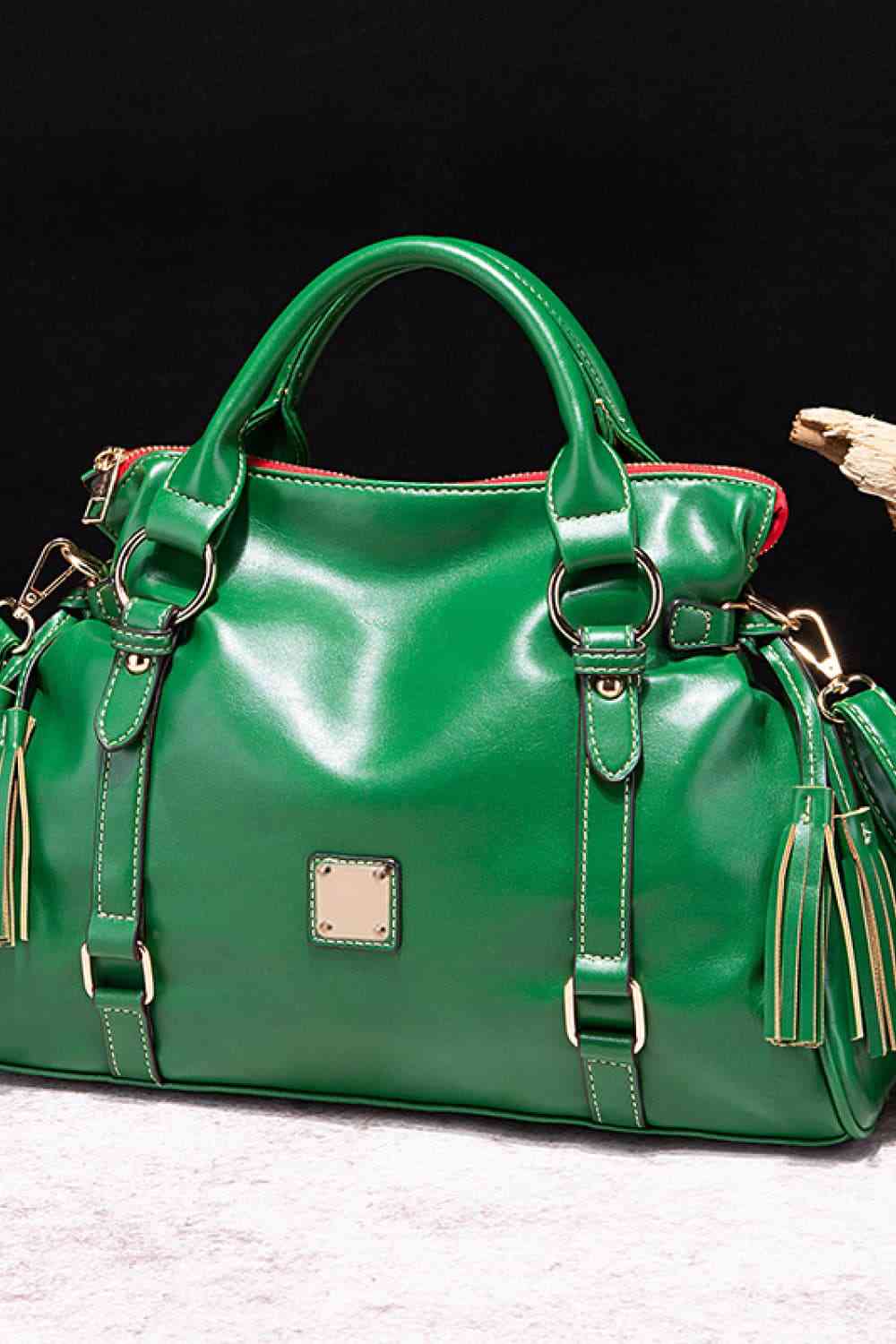 PU Leather Handbag with Tassels free shipping -Oh Em Gee Boutique