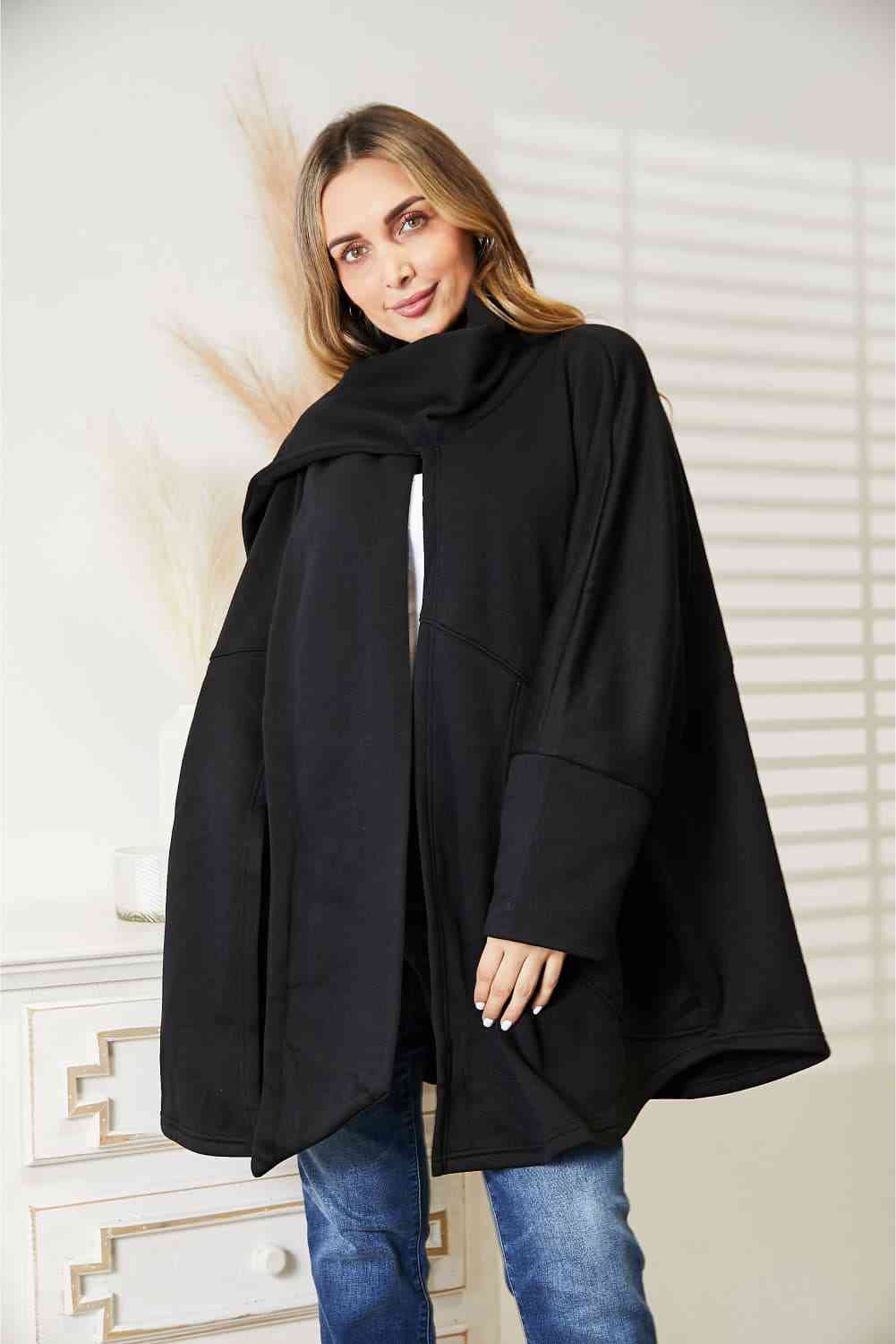 HEYSON Full Size Open Front Cardigan with Scarf Design free shipping -Oh Em Gee Boutique