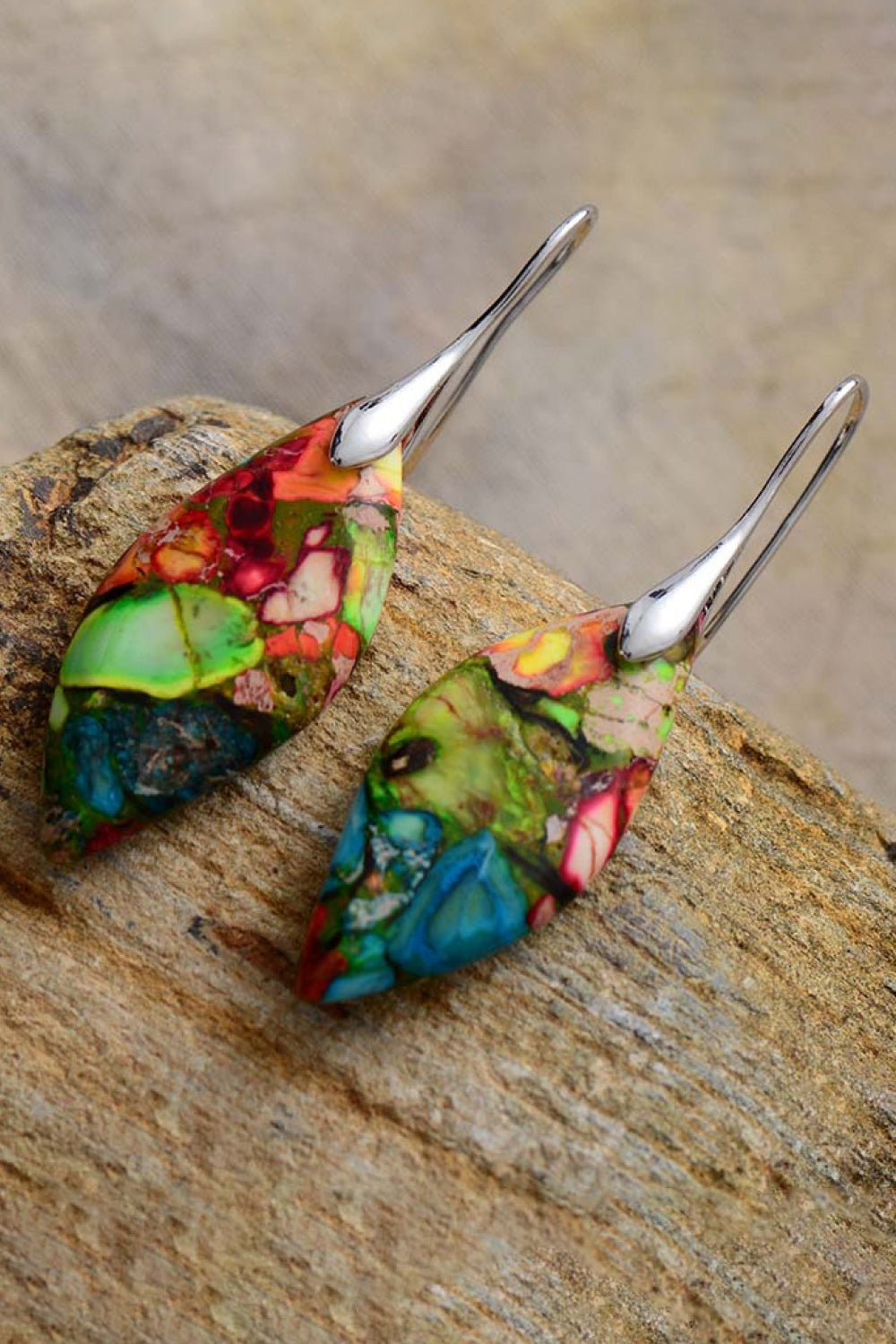 Handmade Natural Stone Dangle Earrings free shipping -Oh Em Gee Boutique