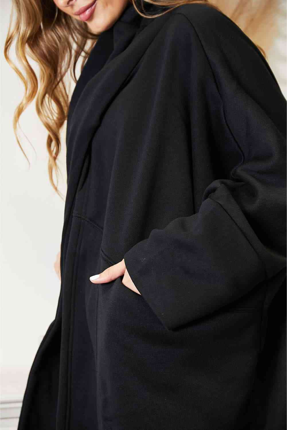 HEYSON Full Size Open Front Cardigan with Scarf Design free shipping -Oh Em Gee Boutique