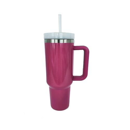 Stainless Steel Tumbler with Handle and Straw free shipping -Oh Em Gee Boutique