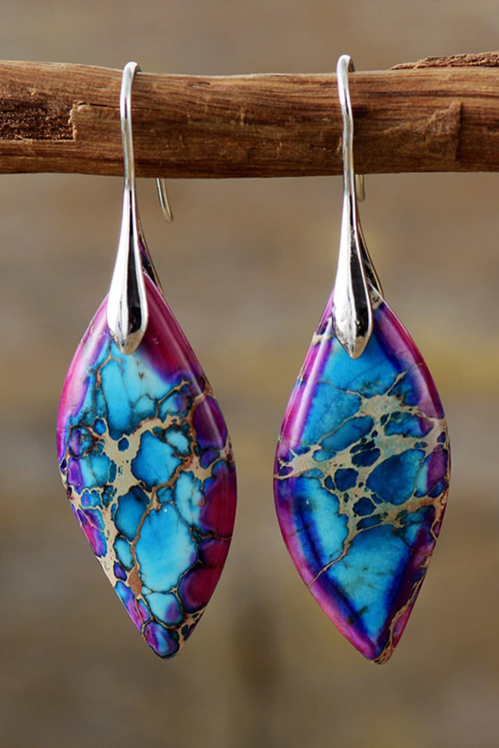 Handmade Natural Stone Dangle Earrings free shipping -Oh Em Gee Boutique