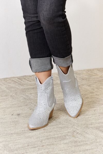 East Lion Corp Rhinestone Ankle Cowboy Boots free shipping -Oh Em Gee Boutique