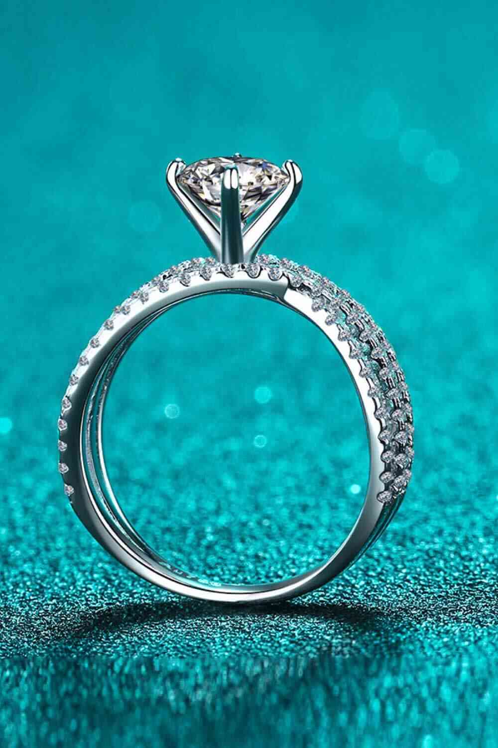 1 Carat Moissanite Crisscross Ring free shipping -Oh Em Gee Boutique