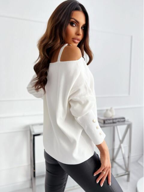 Asymmetrical Neck Buttoned Top free shipping -Oh Em Gee Boutique