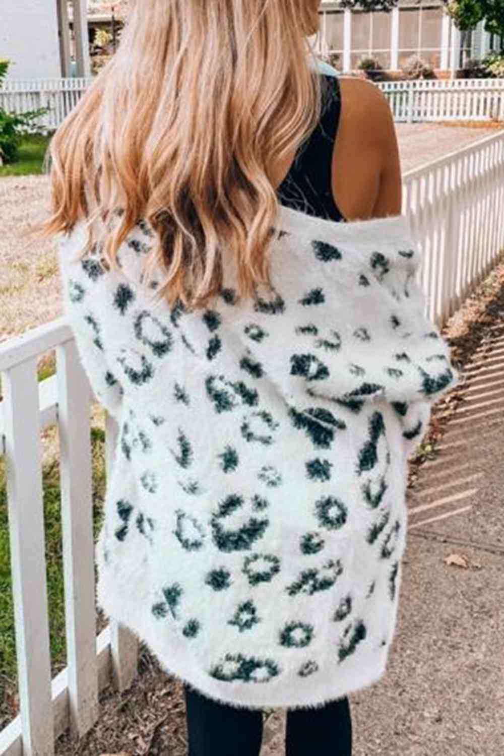 Leopard Open Front Cardigan with Pockets free shipping -Oh Em Gee Boutique