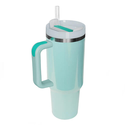Stainless Steel Tumbler with Handle and Straw free shipping -Oh Em Gee Boutique