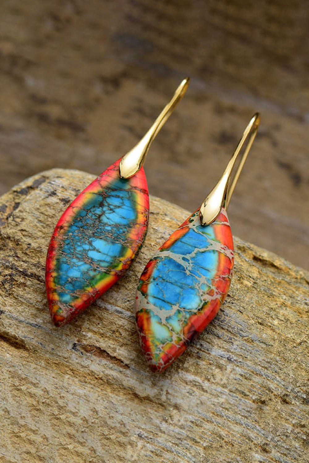 Handmade Natural Stone Dangle Earrings free shipping -Oh Em Gee Boutique