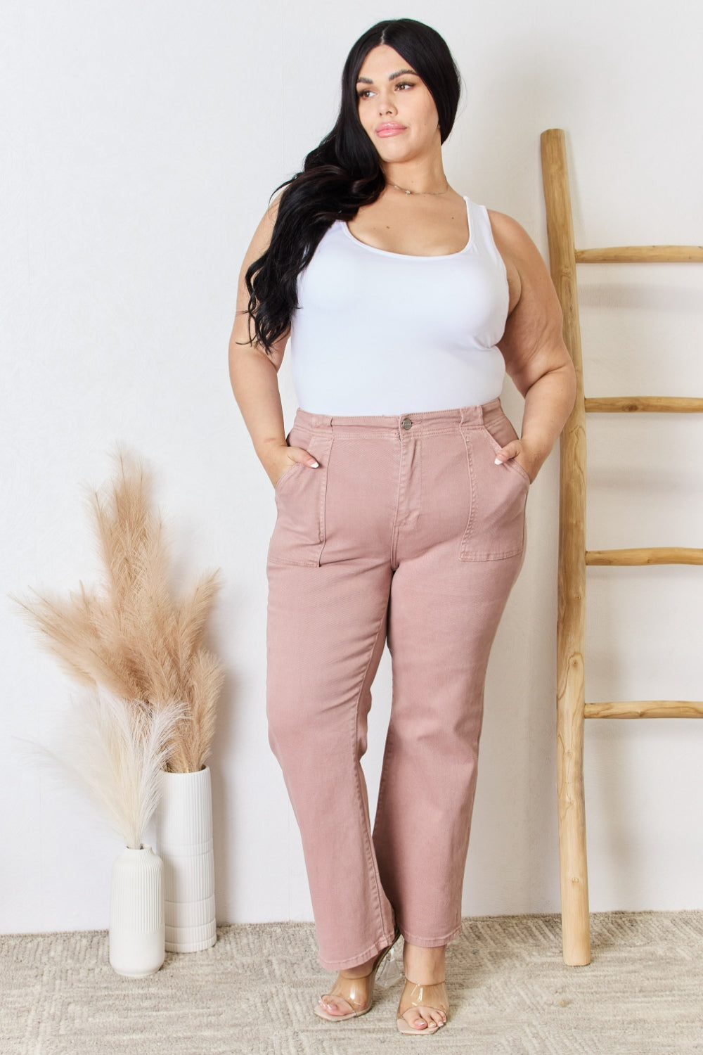 RISEN Full Size High Rise Ankle Flare Jeans free shipping -Oh Em Gee Boutique